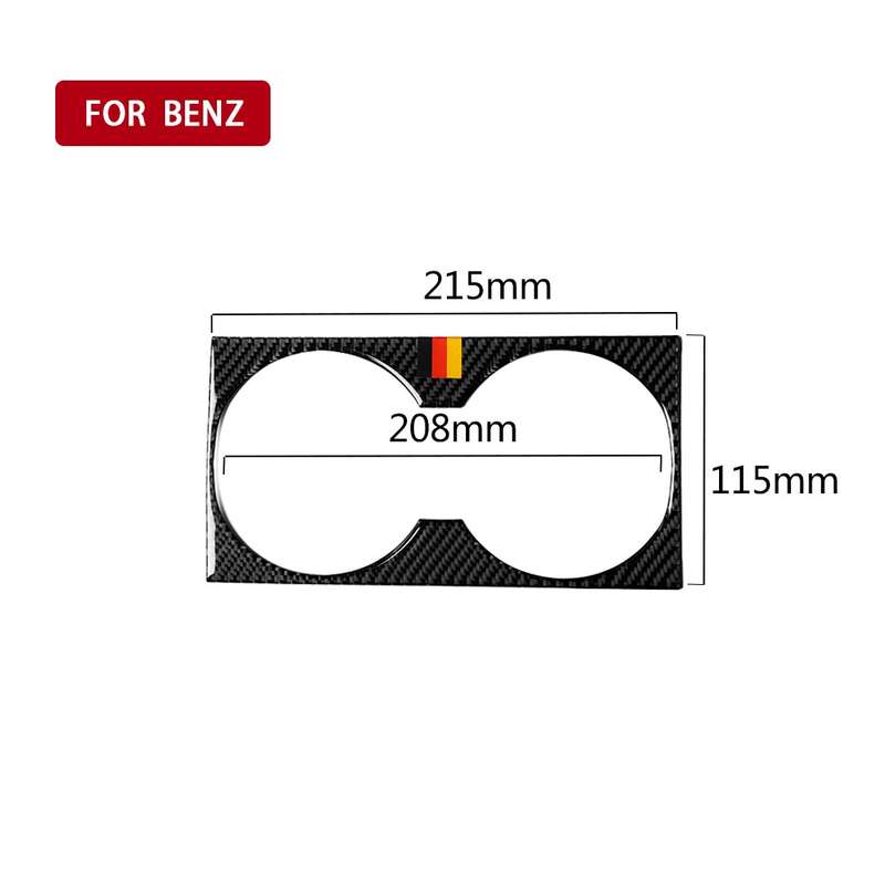 Car Carbon Fiber German Color Water Cup Holder Panel B Decorative Sticker for Mercedes-Benz GLE 2015