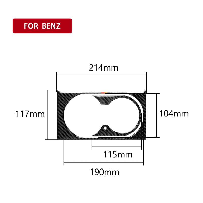 Car Carbon Fiber German Color Water Cup Holder Panel A Decorative Sticker for Mercedes-Benz GLE 2015