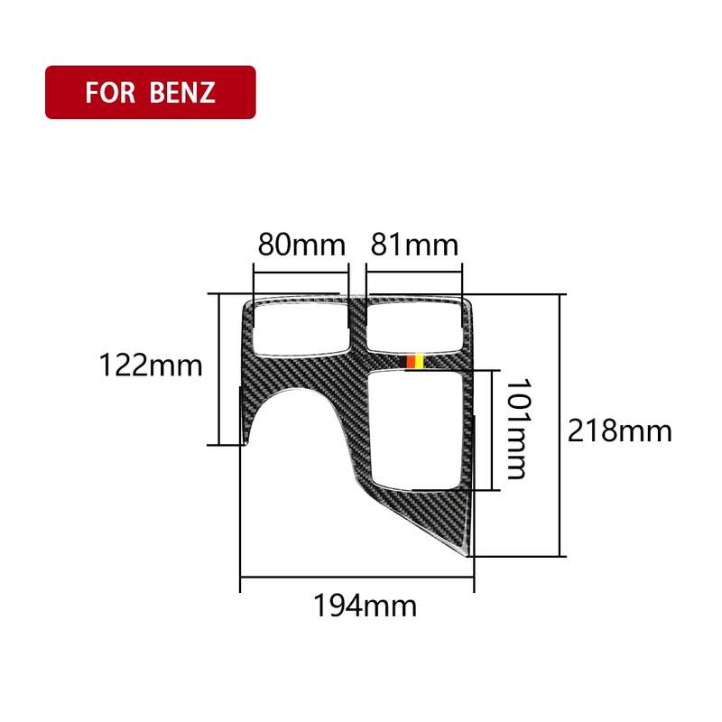 Car Carbon Fiber German Color Central Control Armrest Box Multimedia Panel A Decorative Sticker for
