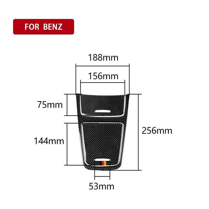 Car Carbon Fiber German Color Central Control Panel Decorative Sticker for Mercedes-Benz A Class 201
