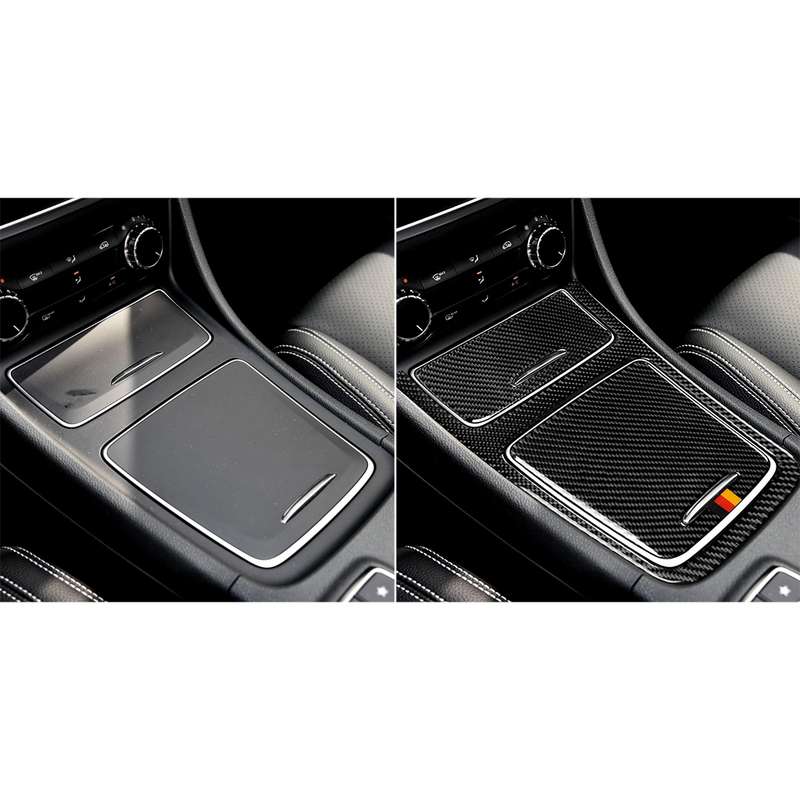 Car Carbon Fiber German Color Central Control Panel Decorative Sticker for Mercedes-Benz A Class 201