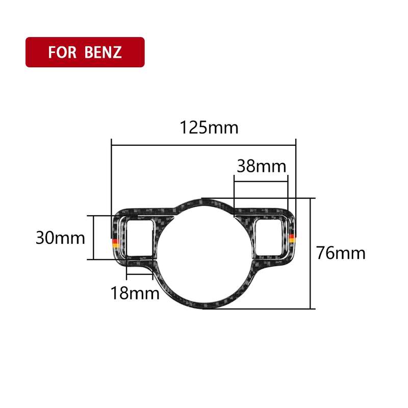 Car Carbon Fiber Solid Color Headlight Switch D Decorative Sticker for Mercedes-Benz A 2013-2018/B C