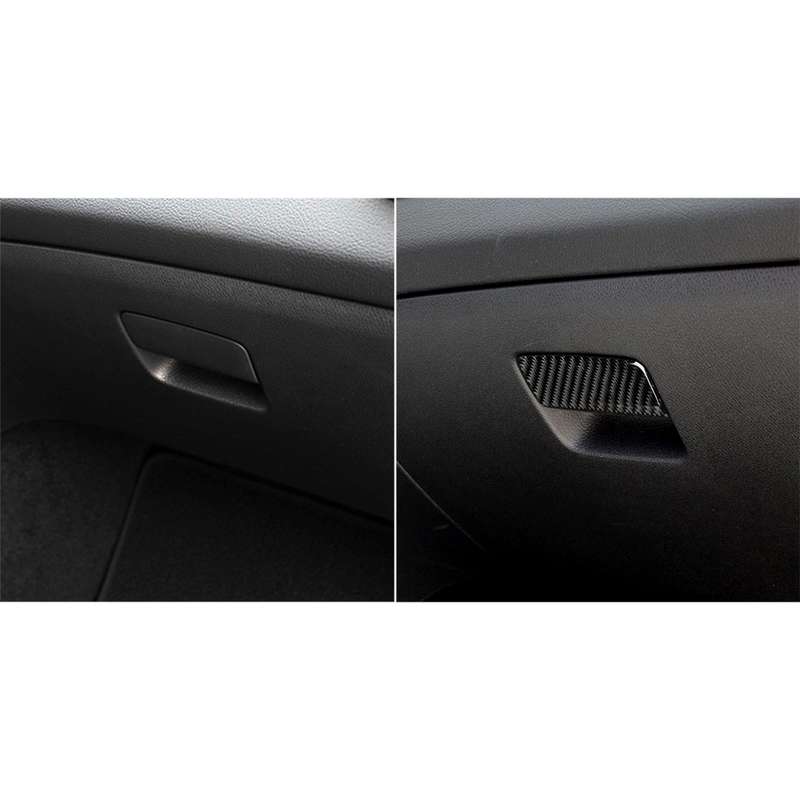 Car Carbon Fiber Solid Color Front Passenger Seat Side Storage Box Handle Decorative Sticker for Mer