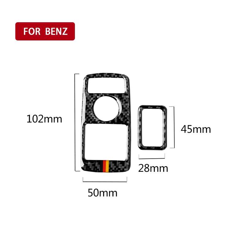 Car Carbon Fiber German Color Window Lift Panel Decorative Sticker for Mercedes-Benz C Class 2010-20