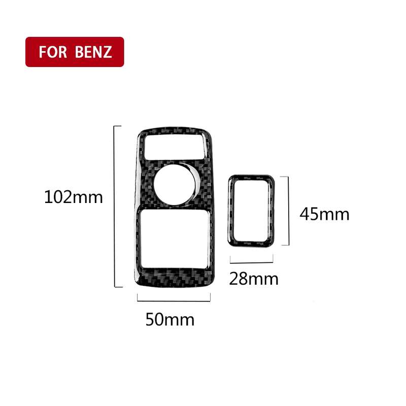 Car Carbon Fiber Solid Color Window Lift Panel Decorative Sticker for Mercedes-Benz C Class 2010-201
