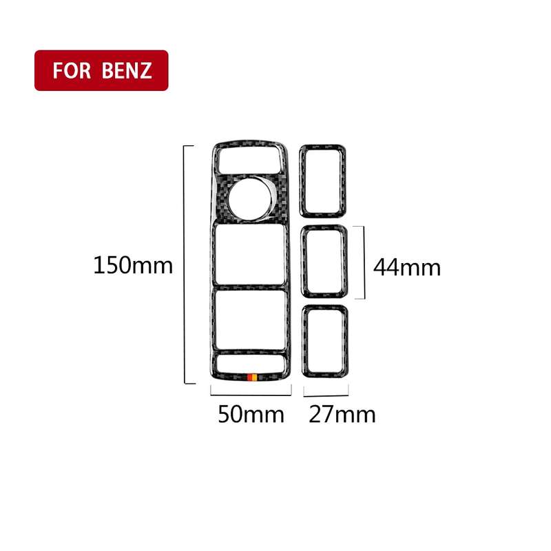 Car Carbon Fiber German Color Window Lift Panel Decorative Sticker for Mercedes-Benz GL 2013-2016/ML