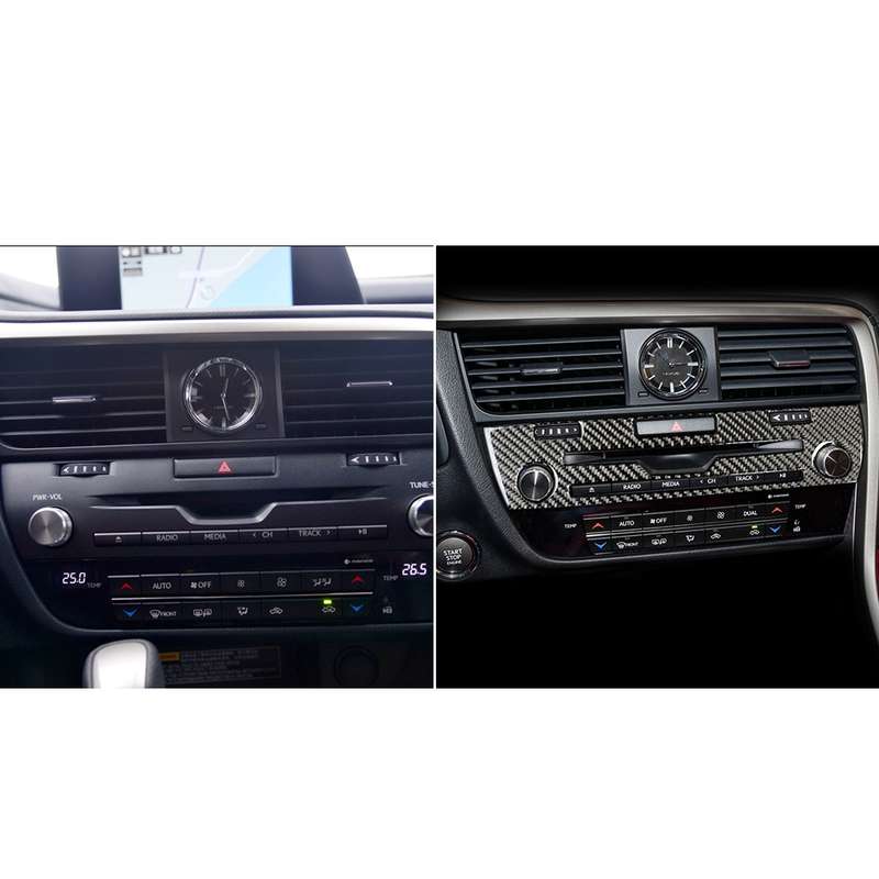 Car Carbon Fiber CD Panel Decorative Sticker for Lexus RX300 / 270 / 200T / 450h 2016-2019, Right Dr