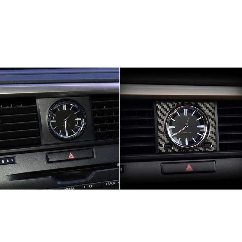 Car Carbon Fiber Clock Decorative Sticker for Lexus RX300 / 270 / 200T / 450h 2016-2019, Left and Ri