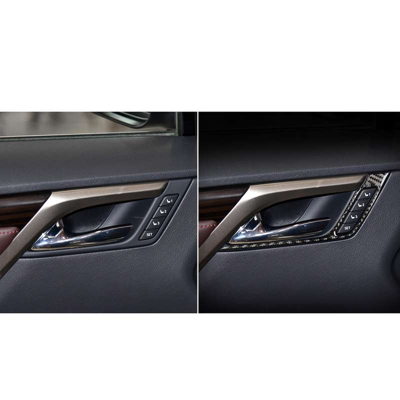 Car Carbon Fiber Front Door Handle B Decorative Sticker for Lexus RX300 / 270 / 200T / 450h 2016-201