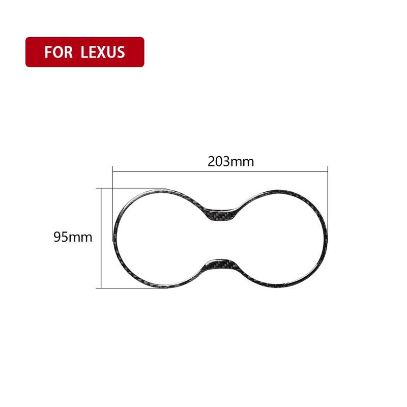 Car Carbon Fiber Water Cup Holder Frame Decorative Sticker for Lexus RX300 / 270 / 200T / 450h 2016-