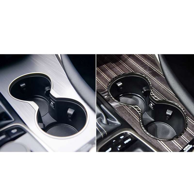 Car Carbon Fiber Water Cup Holder Frame Decorative Sticker for Lexus RX300 / 270 / 200T / 450h 2016-