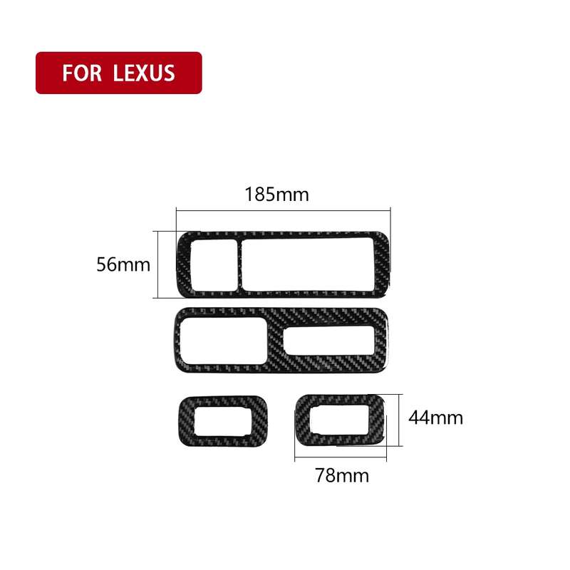 Car Carbon Fiber Window Glass Lift Decorative Sticker for Lexus RX300 / 270 / 200T / 450h 2016-2019,