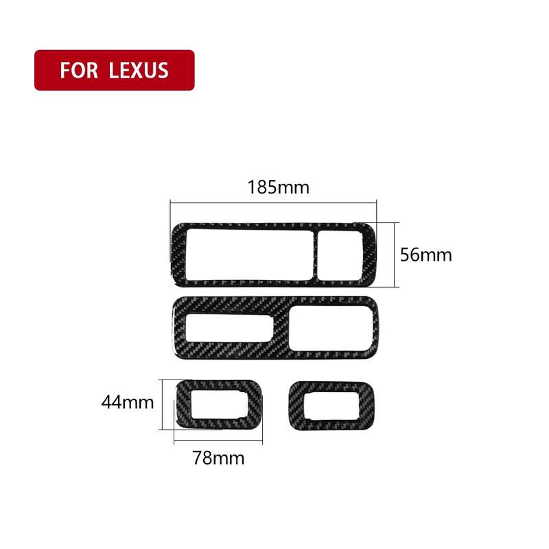 Car Carbon Fiber Window Glass Lift Decorative Sticker for Lexus RX300 / 270 / 200T / 450h 2016-2019,