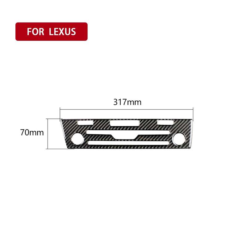 Car Carbon Fiber CD Panel Decorative Sticker for Lexus RX300 / 270 / 200T / 450h 2016-2019, Left Dri