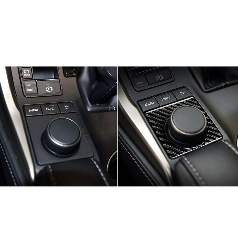 Car Carbon Fiber Knob Decorative Sticker for Lexus NX200 / 200t / 300h 2014-2021, Left and Right Dri