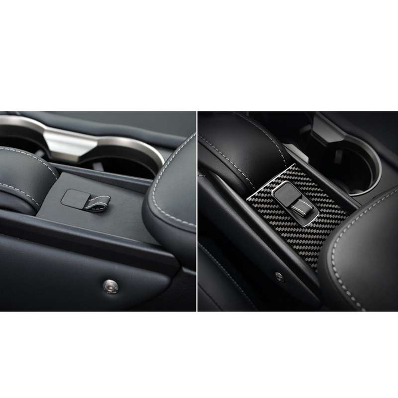 Car Carbon Fiber Armrest Box Decorative Sticker for Lexus NX200 / 200t / 300h 2014-2021, Left Drive