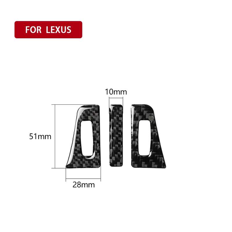 3 in 1 Car Carbon Fiber Air Outlet Decorative Sticker for Lexus NX200 / 200t / 300h 2014-2021, Left