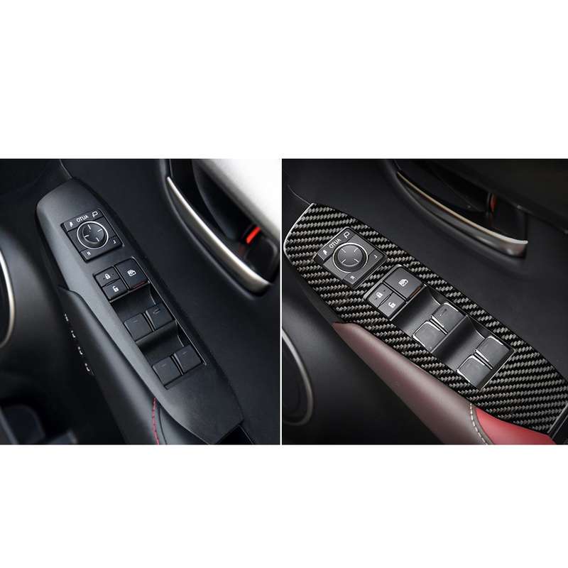 Car Carbon Fiber Window Glass Lift Decorative Sticker for Lexus NX200 / 200t / 300h 2014-2021, Right