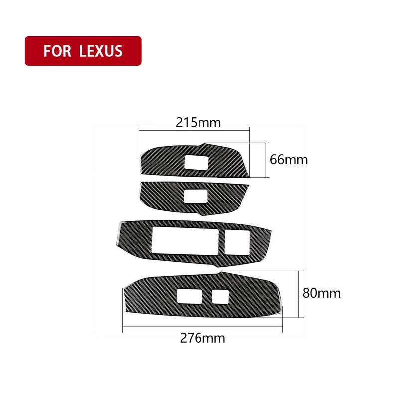 Car Carbon Fiber Window Glass Lift Decorative Sticker for Lexus NX200 / 200t / 300h 2014-2021, Left