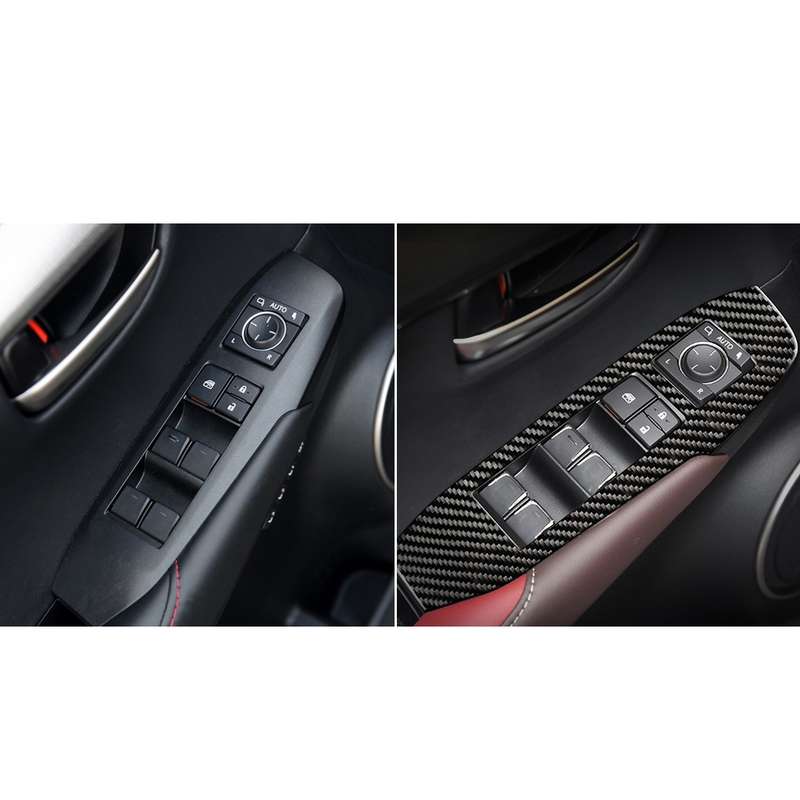 Car Carbon Fiber Window Glass Lift Decorative Sticker for Lexus NX200 / 200t / 300h 2014-2021, Left