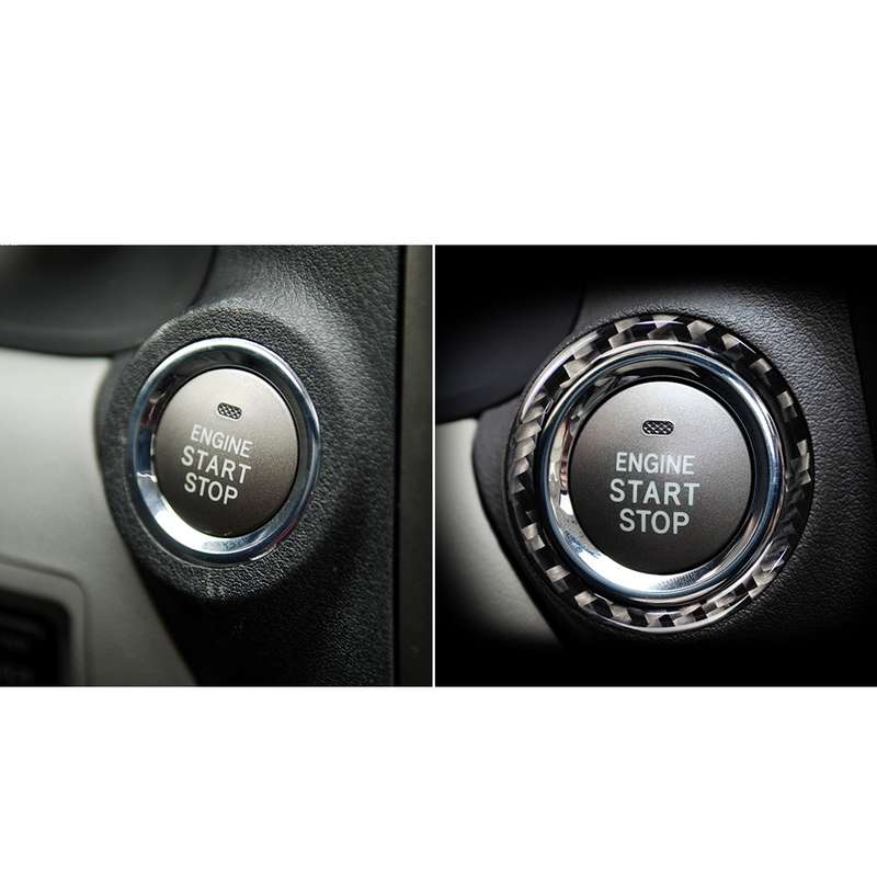 Car Carbon Fiber Start Circle Decorative Sticker for Lexus IS250 300 350C 2006-2012, Left and Right