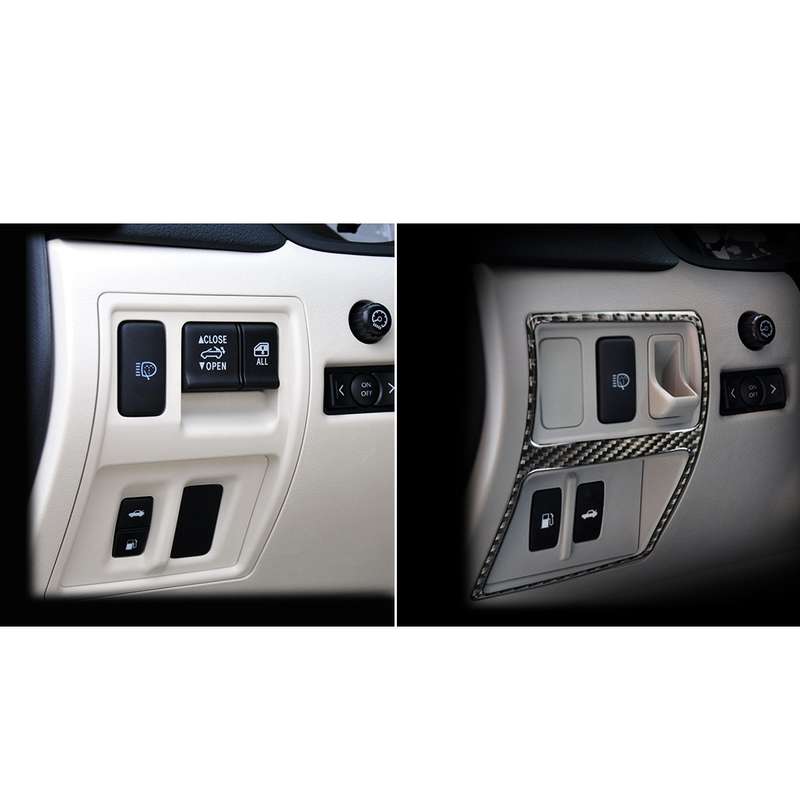 Car Carbon Fiber Trunk Switch Decorative Sticker for Lexus IS250 300 350C 2006-2012, Left and Right
