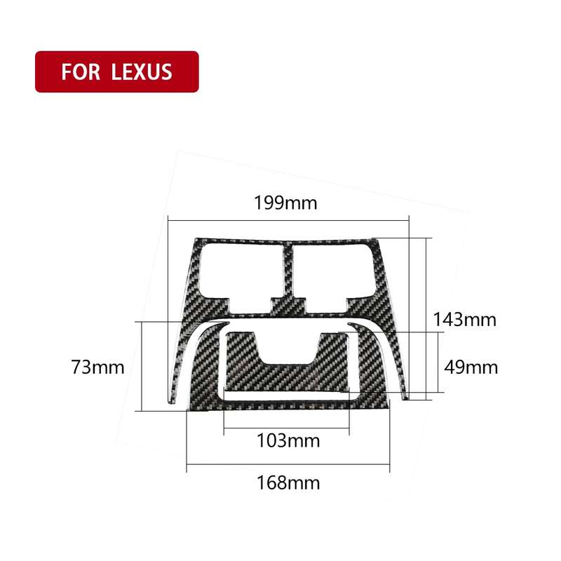 Car Carbon Fiber Rear Air Outlet Decorative Sticker for Lexus IS250 300 350C 2006-2012, Left and Rig