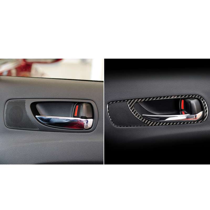 Car Carbon Fiber Rear Door Handle Decorative Sticker for Lexus IS250 300 350C 2006-2012, Left and Ri