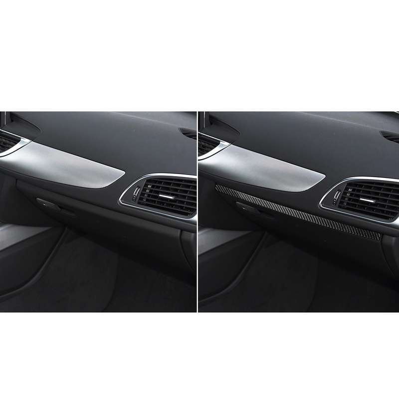 Car Carbon Fiber Passenger Seat Decorative Strip for Audi A6 S6 C7 A7 S7 4G8 2012-2018, Left and Rig