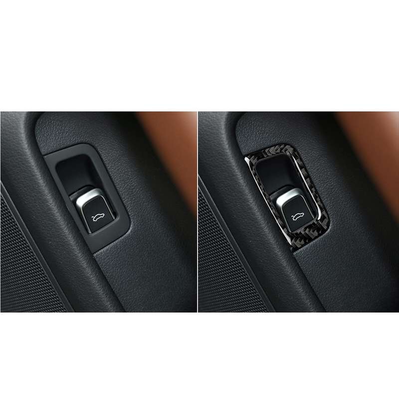 Car Carbon Fiber Trunk Switch Decorative Sticker for Audi A6 S6 C7 A7 S7 4G8 2012-2018, Right Drive