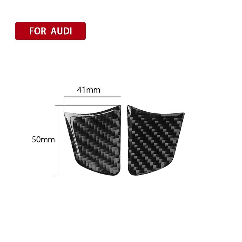 Car Carbon Fiber Steering Wheel Button Decorative Sticker for Audi A6 S6 C7 A7 S7 4G8 2012-2018, Lef