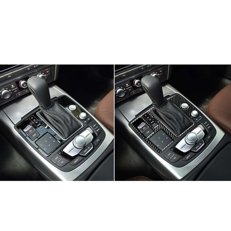 Car Carbon Fiber One-button Start Panel Decorative Sticker for Audi A6 S6 C7 A7 S7 4G8 2012-2018, Le