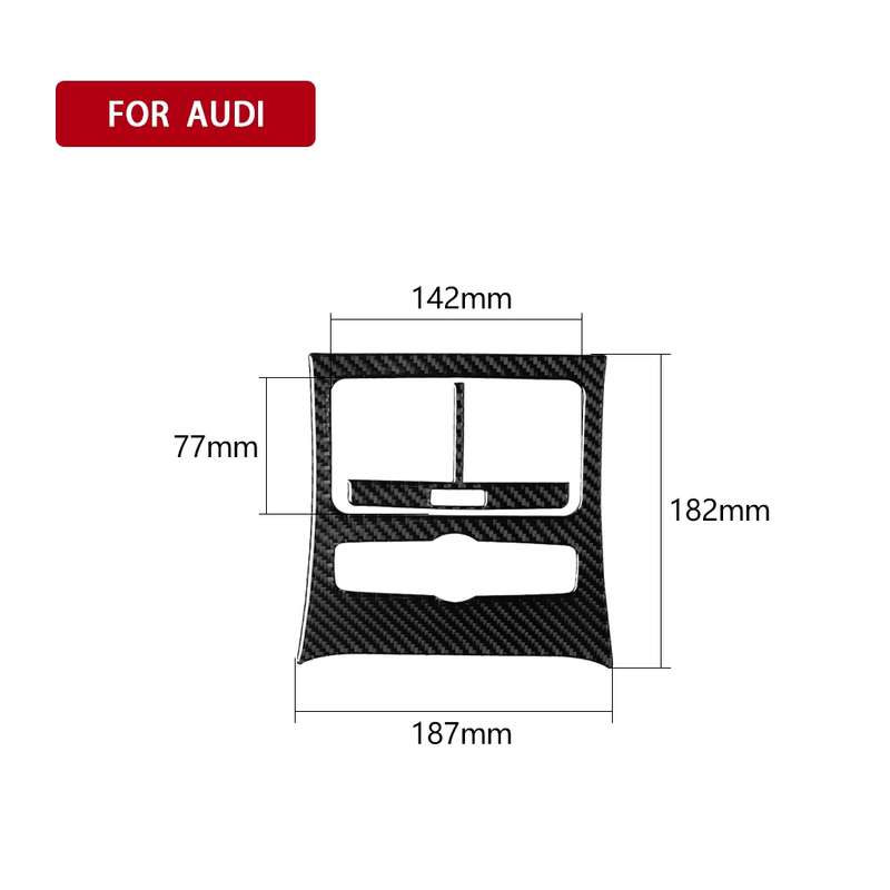 Car Carbon Fiber Rear Seat Air Outlet Panel Decorative Sticker for Audi A6 2005-2011, Left and Right