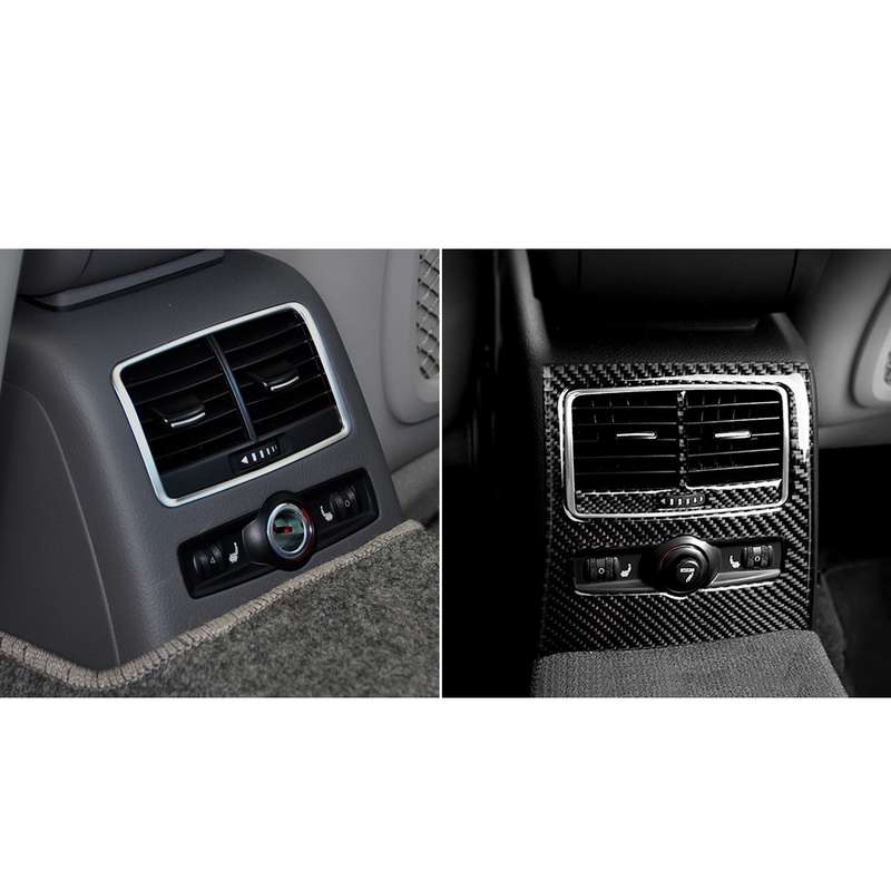 Car Carbon Fiber Rear Seat Air Outlet Panel Decorative Sticker for Audi A6 2005-2011, Left and Right