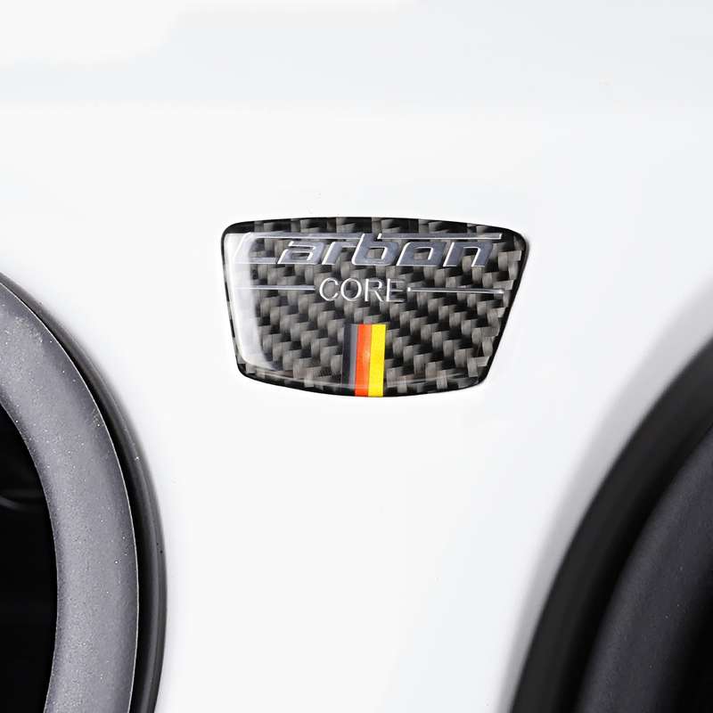 Car Carbon Fiber German Flag Color Goalpost Decorative Sticker for Audi A6 2005-2011, Left and Right
