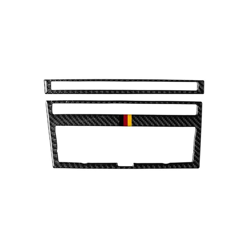 Car Carbon Fiber German Flag Color Air Conditioning CD Panel Decorative Sticker for Audi A6 2005-201