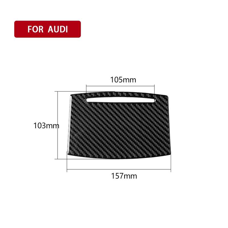 Car Carbon Fiber Water Cup Cover Decorative Sticker for Audi A6 2005-2011, Left and Right Drive Univ