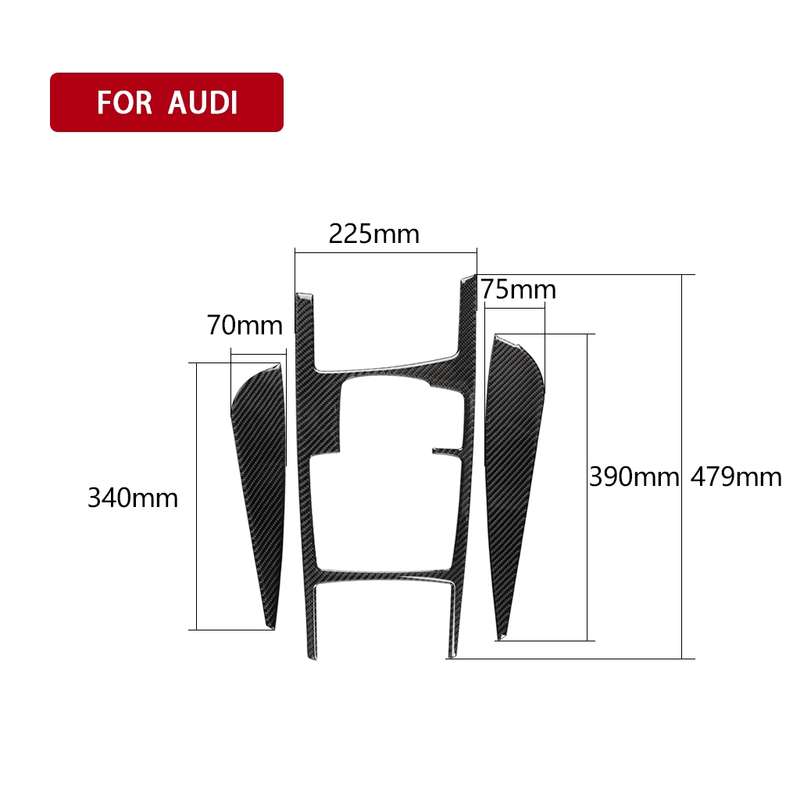 Car Carbon Fiber Gear Shift Position + Side Panel Decorative Sticker for Audi A6 2005-2011, Right Dr
