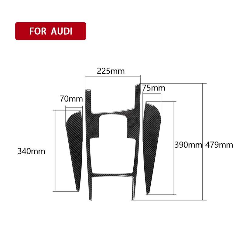 Car Carbon Fiber Gear Shift Position + Side Panel Decorative Sticker for Audi A6 2005-2011, Right Dr