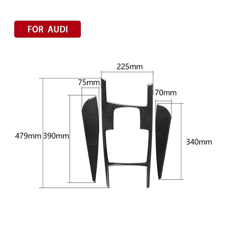 Car Carbon Fiber Gear Shift Position + Side Panel Decorative Sticker for Audi A6 2005-2011, Left Dri