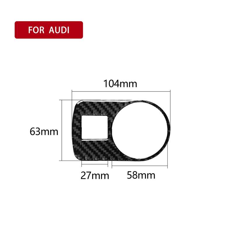 Car Carbon Fiber Headlight Switch Decorative Sticker for Audi TT 8n 8J MK123 TTRS 2008-2014, Right D