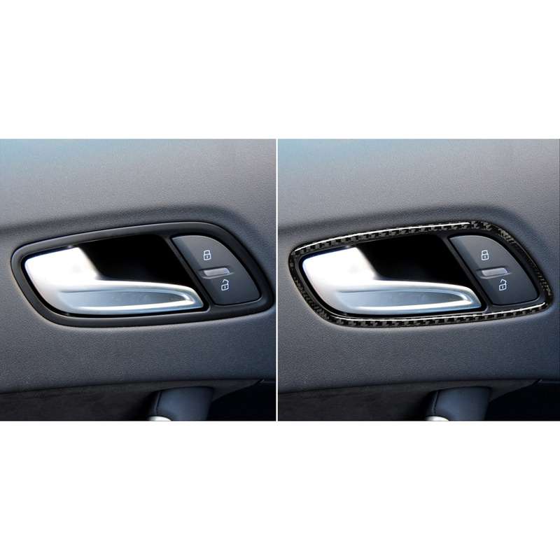 Car Carbon Fiber Door Handle Frame Decorative Sticker for Audi TT 8n 8J MK123 TTRS 2008-2014, Left a