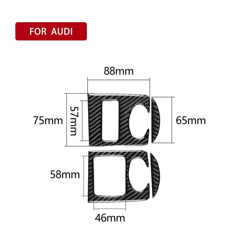 Car Carbon Fiber Glass Lifter Panel Decorative Sticker for Audi TT 8n 8J MK123 TTRS 2008-2014, Left