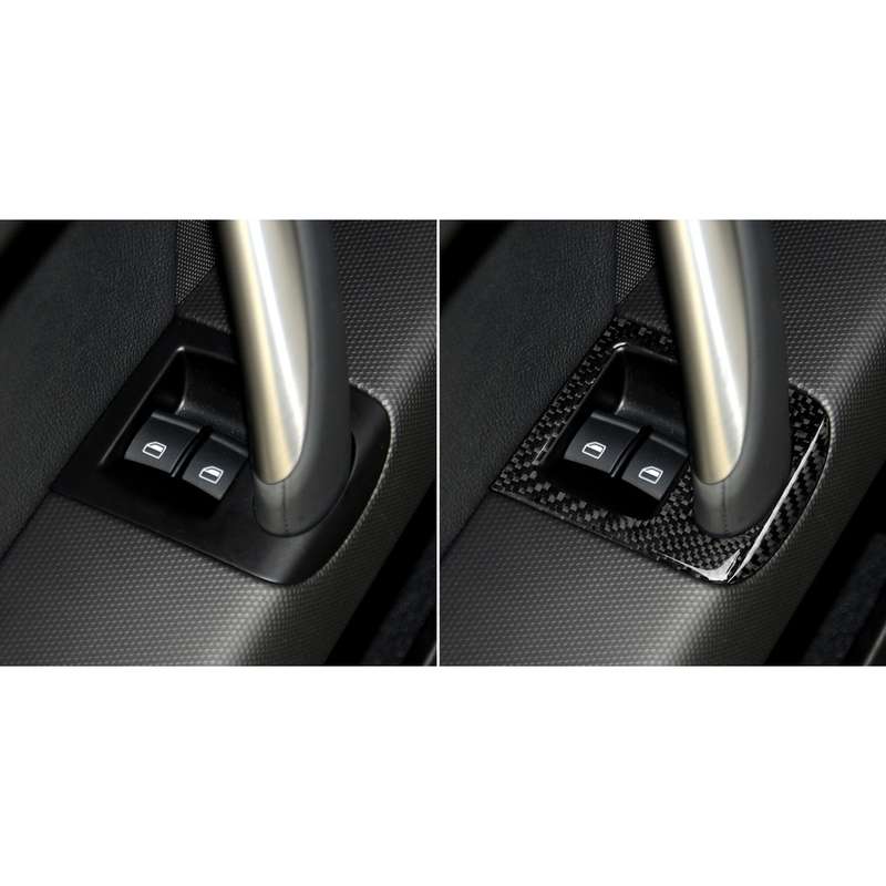 Car Carbon Fiber Glass Lifter Panel Decorative Sticker for Audi TT 8n 8J MK123 TTRS 2008-2014, Left