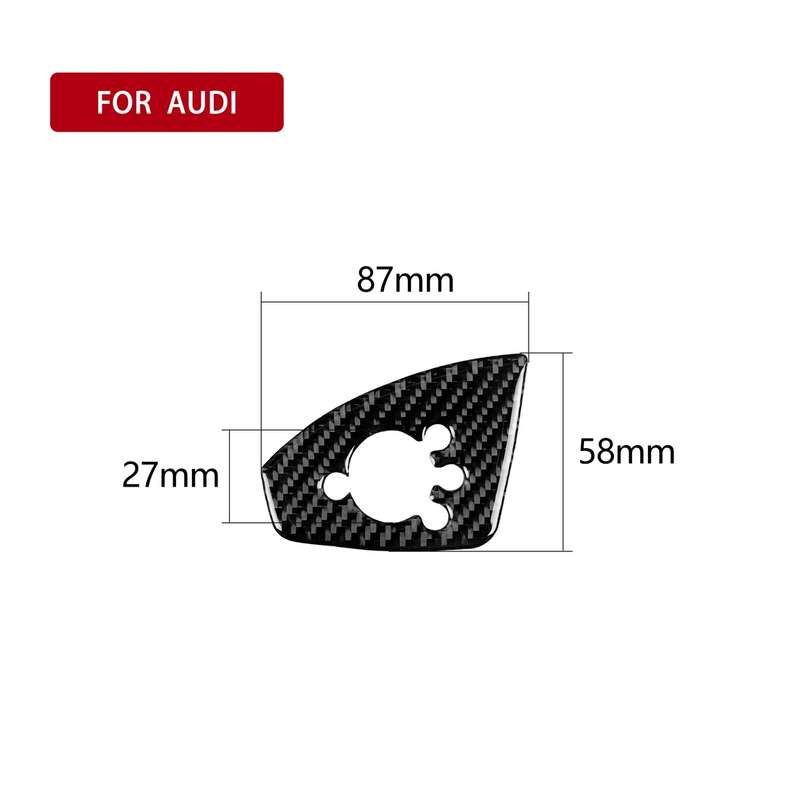 Car Carbon Fiber Door Button Decorative Sticker for Audi TT 8n 8J MK123 TTRS 2008-2014, Right Drive,