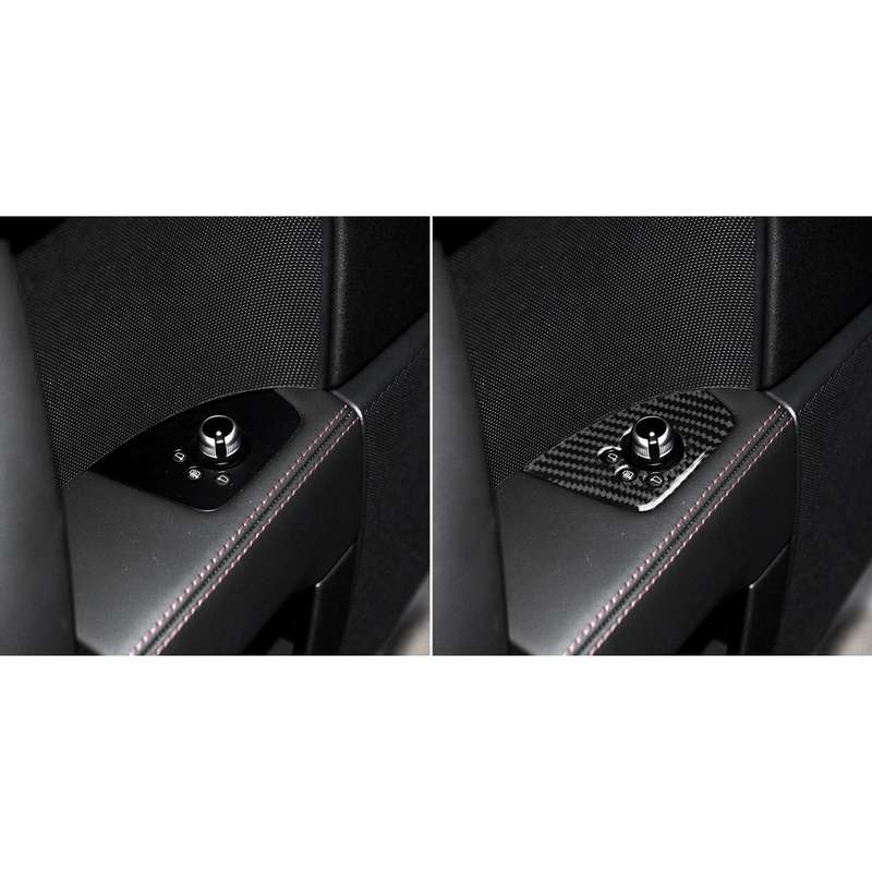 Car Carbon Fiber Door Button Decorative Sticker for Audi TT 8n 8J MK123 TTRS 2008-2014, Left Drive,