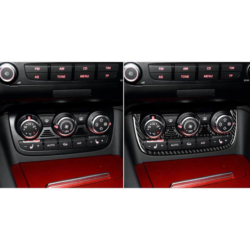 Car Carbon Fiber Air Conditioning Button Decorative Sticker for Audi TT 8n 8J MK123 TTRS 2008-2014,