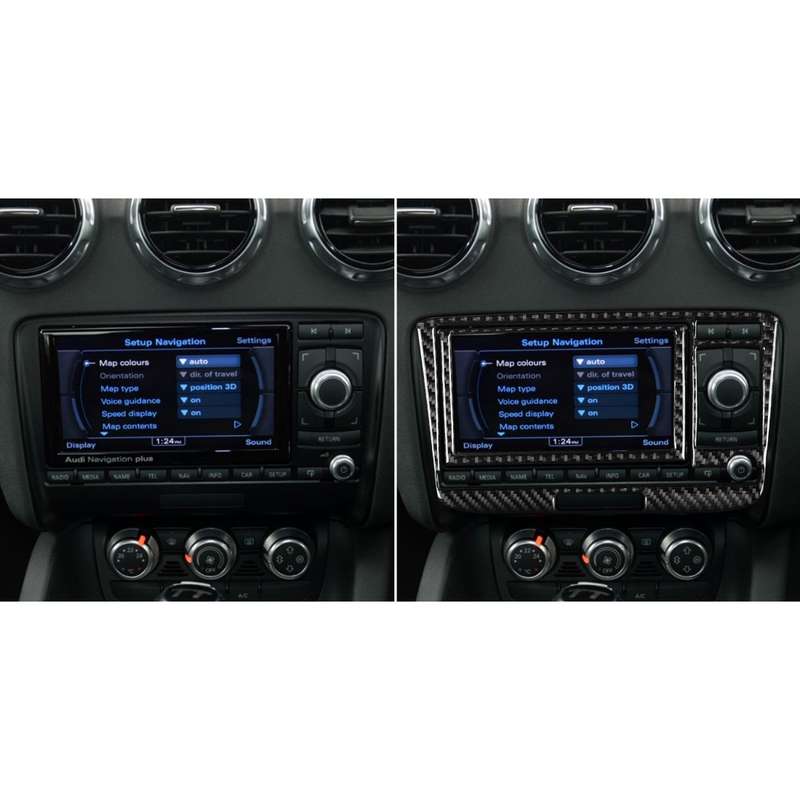 Car Carbon Fiber Air Conditioning CD Panel Decorative Sticker for Audi TT 8n 8J MK123 TTRS 2008-2014