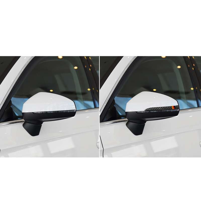 Car Carbon Fiber Rearview Mirror Anti-collision Strip for Audi A3 / S3 2014-2019, Left and Right Dri