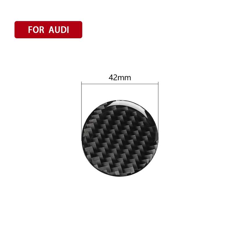 Car Carbon Fiber Central Control Knob Decorative Sticker for Audi A3 / A4L 2014-2019, Left and Right